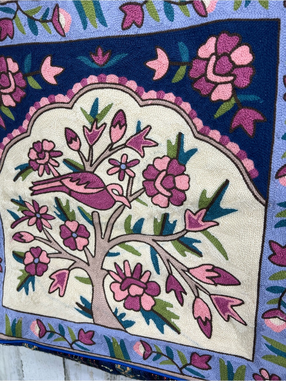 Kashmiri Style Tree of Life Embroidered Tapestry Tote Bag - Picture 2 of 7